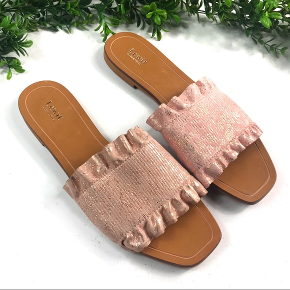 Lewit Shoes - Lewit Pink Flat Slip On Sandals Size 7
